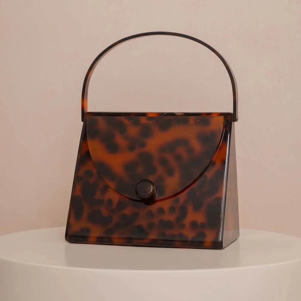 New Arrival Glossy Retro Leopa - Tortoiseshell Bag Acrylic ulasan dan harga