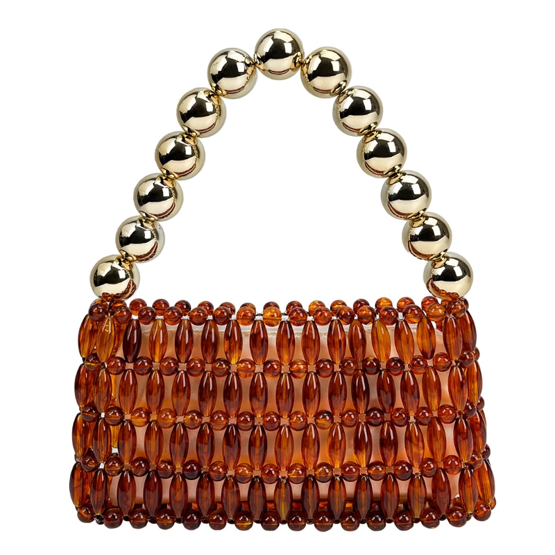 Elegant Handcrafted Beaded Cry - Tortoiseshell Bag Acrylic ulasan dan harga