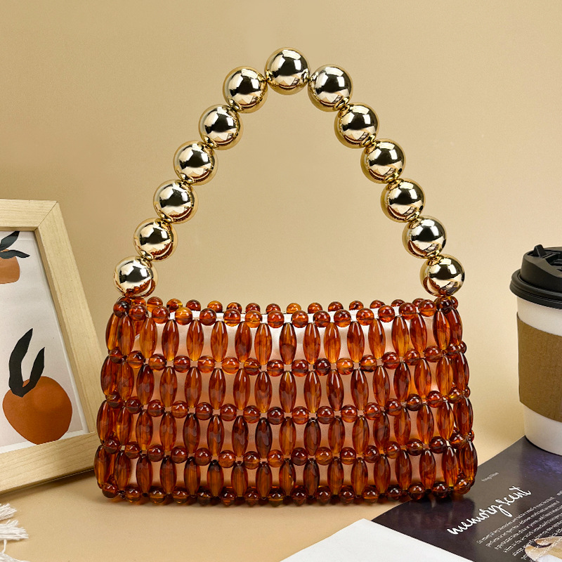 Elegant Handcrafted Beaded Cry - Tortoiseshell Bag Acrylic ulasan dan harga