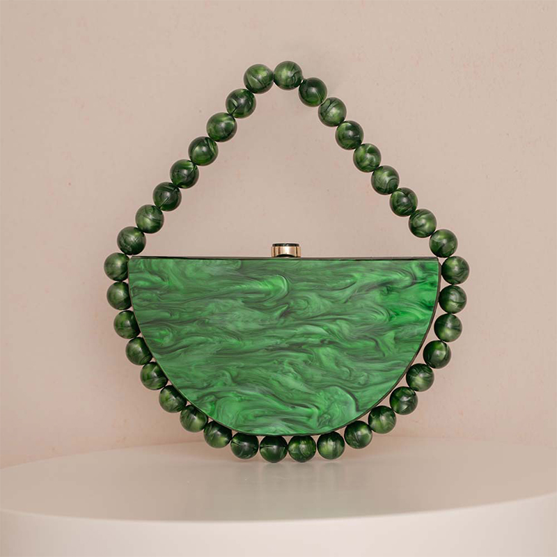 Luxury Pearlescent Bead Chain  - Tortoiseshell Bag Acrylic ulasan dan harga