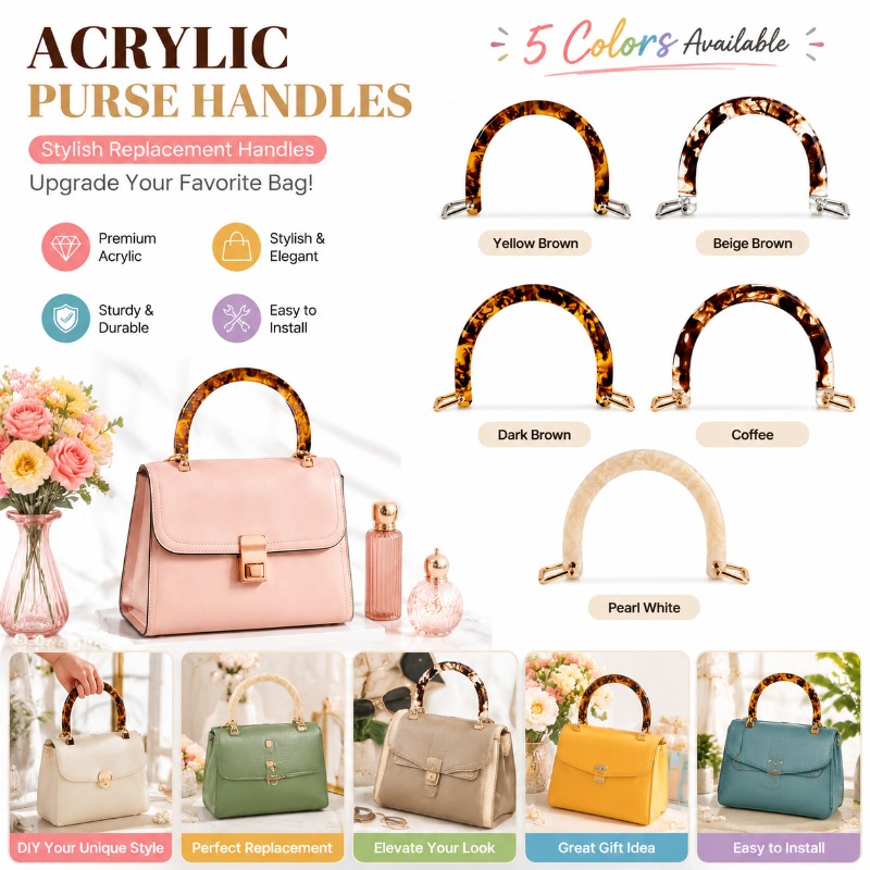 1/2/4PCS Tortoiseshell Acrylic - Tortoiseshell Bag Acrylic ulasan dan harga