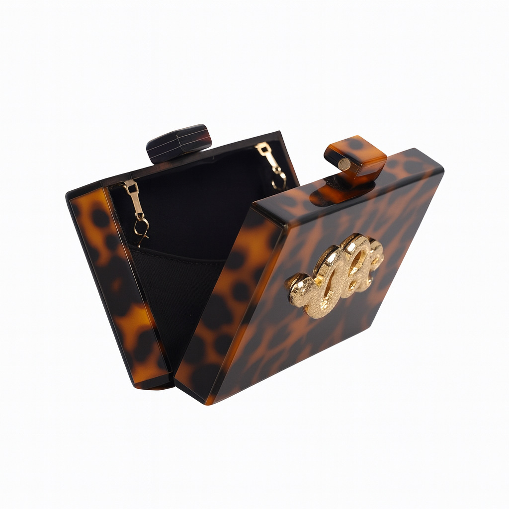 Women's Banquet Bag Retro Leop - Tortoiseshell Bag Acrylic ulasan dan harga