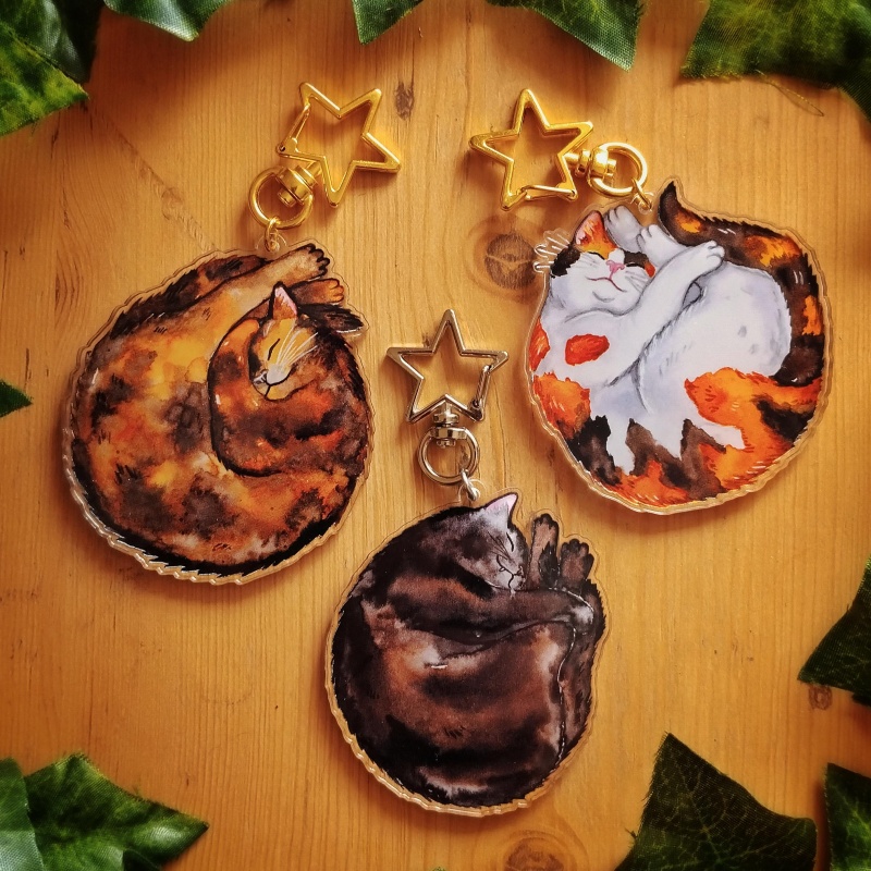 Cat Acrylic Keychain Grey Tabb - Tortoiseshell Bag Acrylic ulasan dan harga