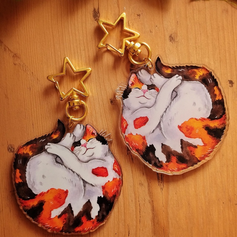 Cat Acrylic Keychain Grey Tabb - Tortoiseshell Bag Acrylic ulasan dan harga