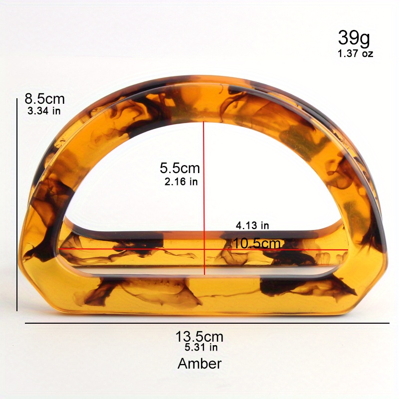 2PCS D-shaped acrylic tortoise - Tortoiseshell Bag Acrylic ulasan dan harga