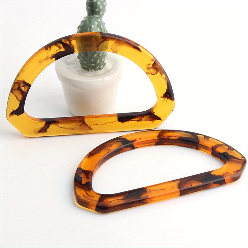 2PCS D-shaped acrylic tortoise - Tortoiseshell Bag Acrylic ulasan dan harga